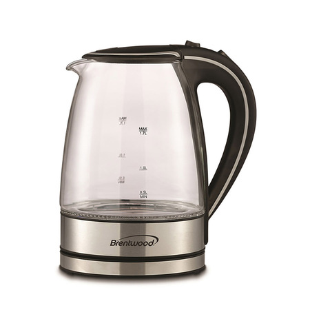 Brentwood Appliances 1.7L glass kettle w/Cool Touch Handle KT1900BK